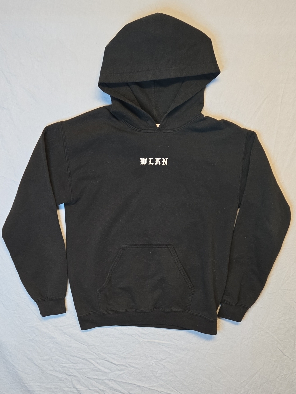 Wlkn Canada Black Men's Pullover Hoodie with White Old English Spellout